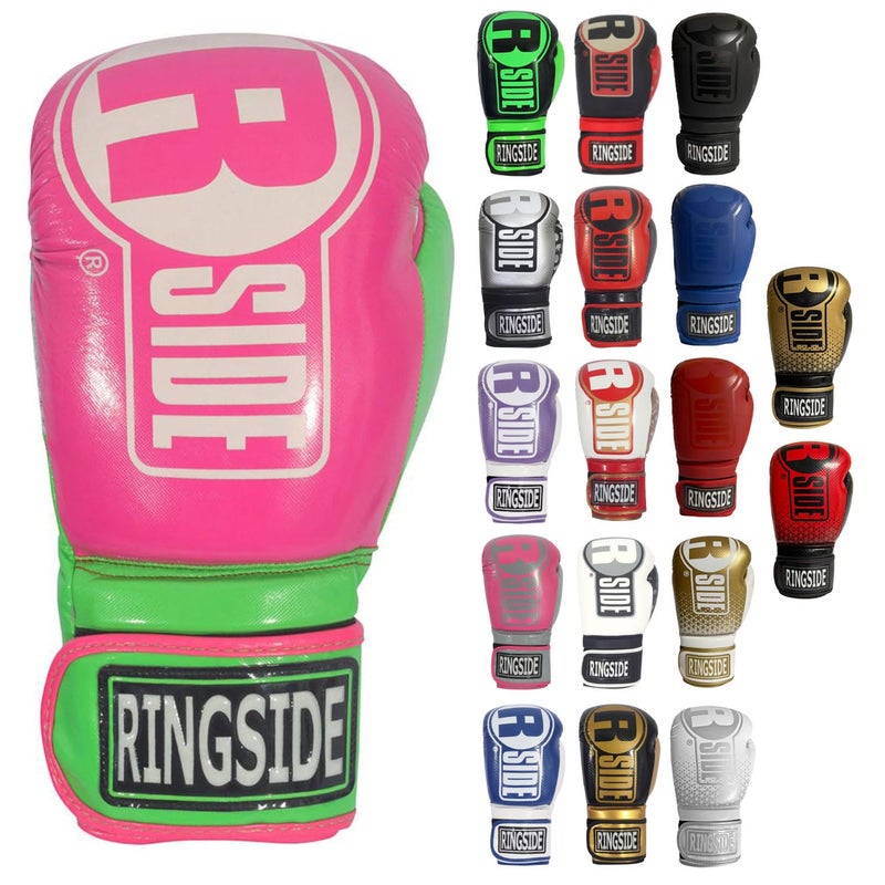Ringside قفازات الملاكمة للبالغين من رينغسايد FTG1 PK/LM L/XL، وردي/ليموني، كبير-كبير جداً US - Image 1